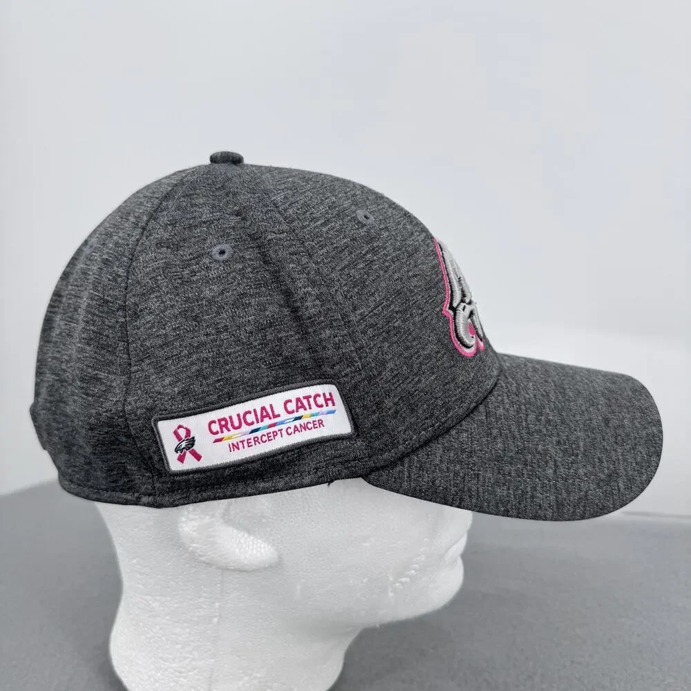 Philadelphia Eagles New Era‎ 39THIRTY Crucial Catch Hat M L Gray Pink Cap Fitted